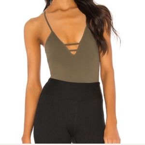 NEW 1 LEFT green free people strap back body teddy